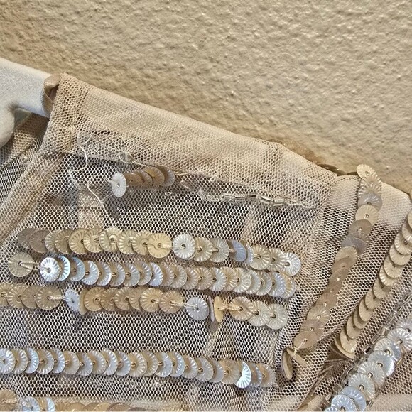 Johnny Was Champagne Beaded Mesh Dress Sz 8 NWT - Picture 11 of 13